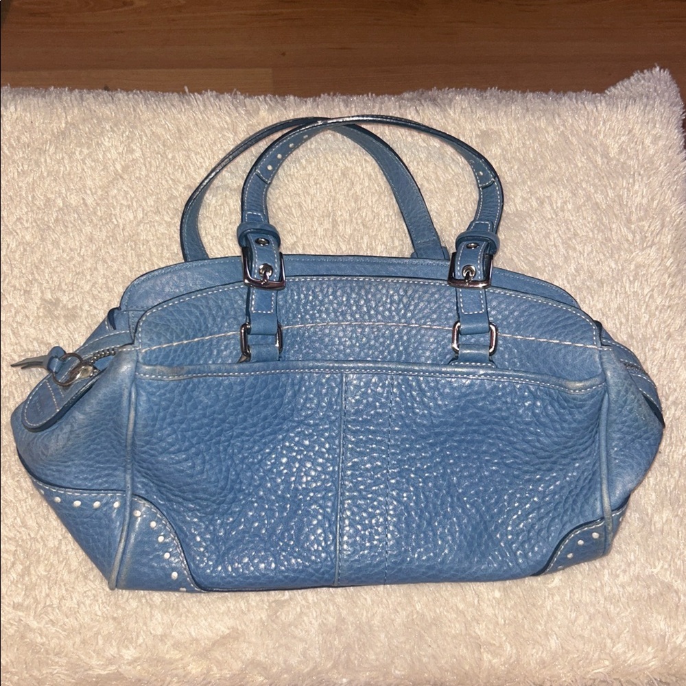 Coach Hampton Pebbled Leather Tassel Satchel